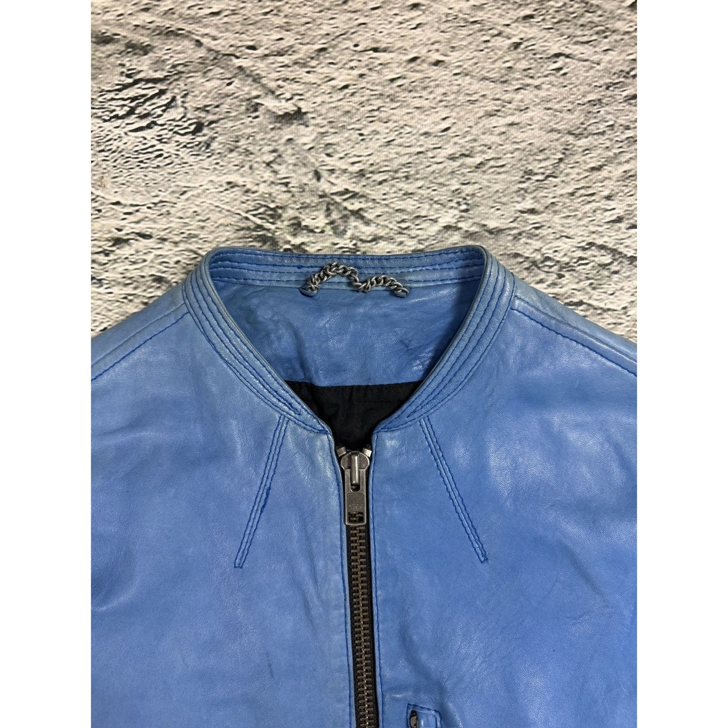 Allsaints AW07 specialist blue turqoise Leather Jacket