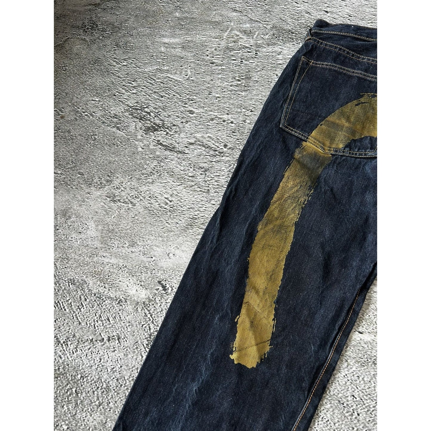 Evisu jeans daicock big logo gold selvedge denim Japan