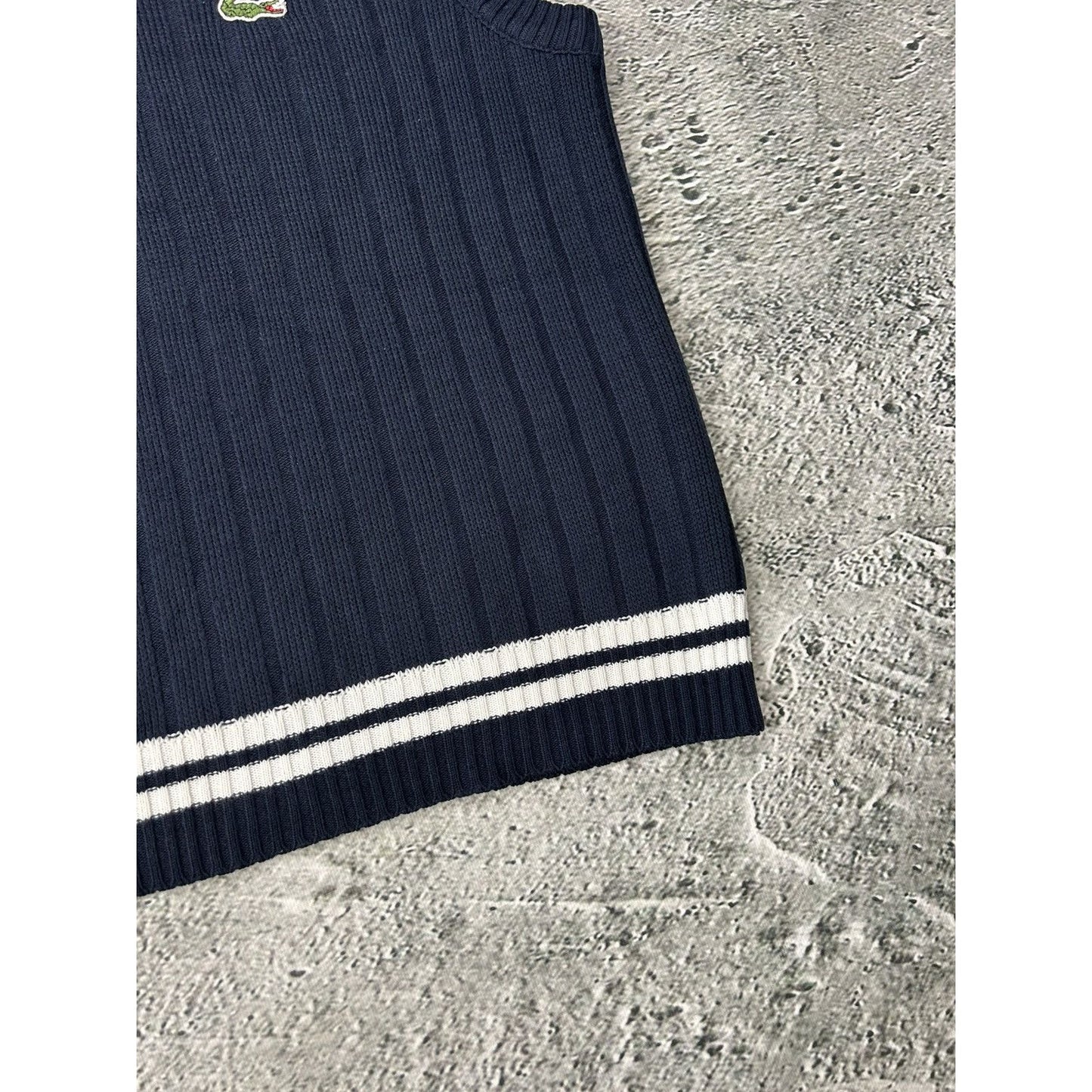 Lacoste vintage navy sweater vest small logo