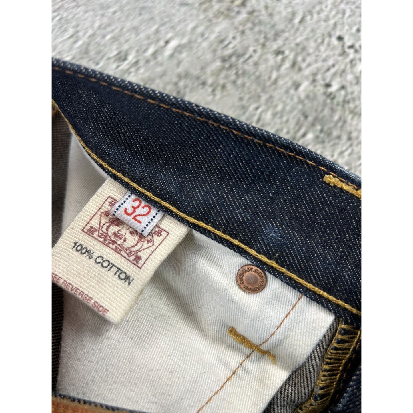 Evisu jeans daicock koi big logo embroidery selvedge denim