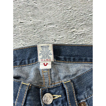 True Religion blue jeans white stitching Y2K bootcut