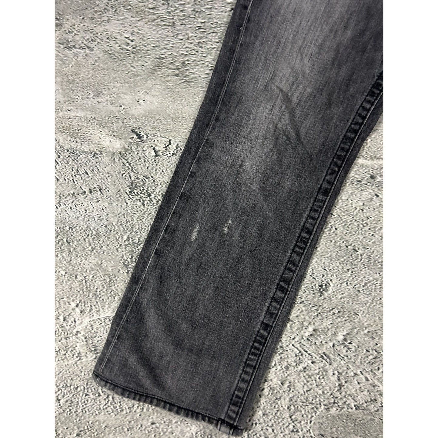 True Religion jeans grey black thick stitching Bobby