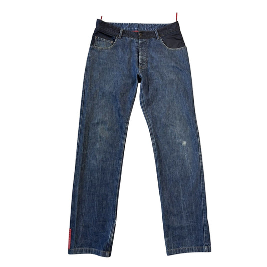 Prada Linea Rossa jeans red tab vintage straight denim pants