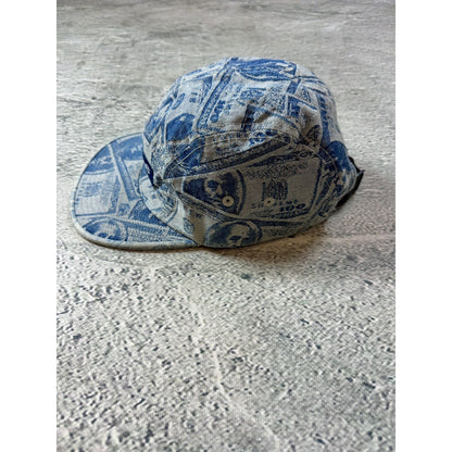 Supreme cap 5 panel baby blue money 100 dollar bill pattern