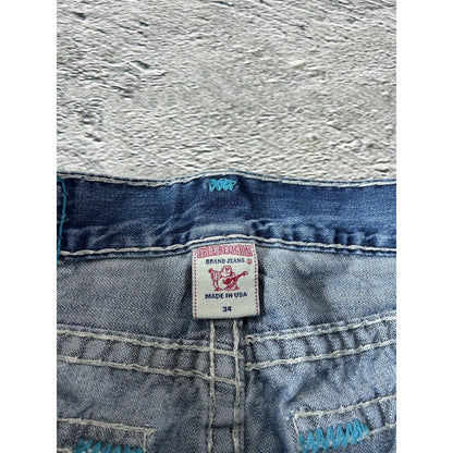 True Religion vintage blue jeans Ricky thick stitching Y2K