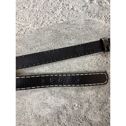True Religion belt leather black Y2K thick stitching