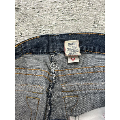 True Religion vintage blue jeans big logo painted black Y2K