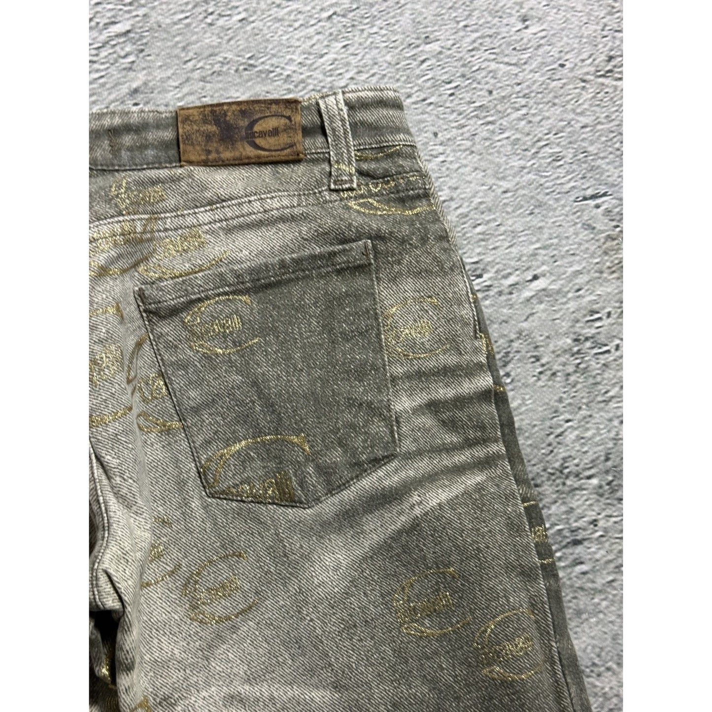 Just Cavalli flared jeans monogram fullprint Y2K washed