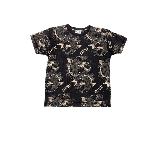 Evisu t-shirt vintage koi fish big logo brown gray