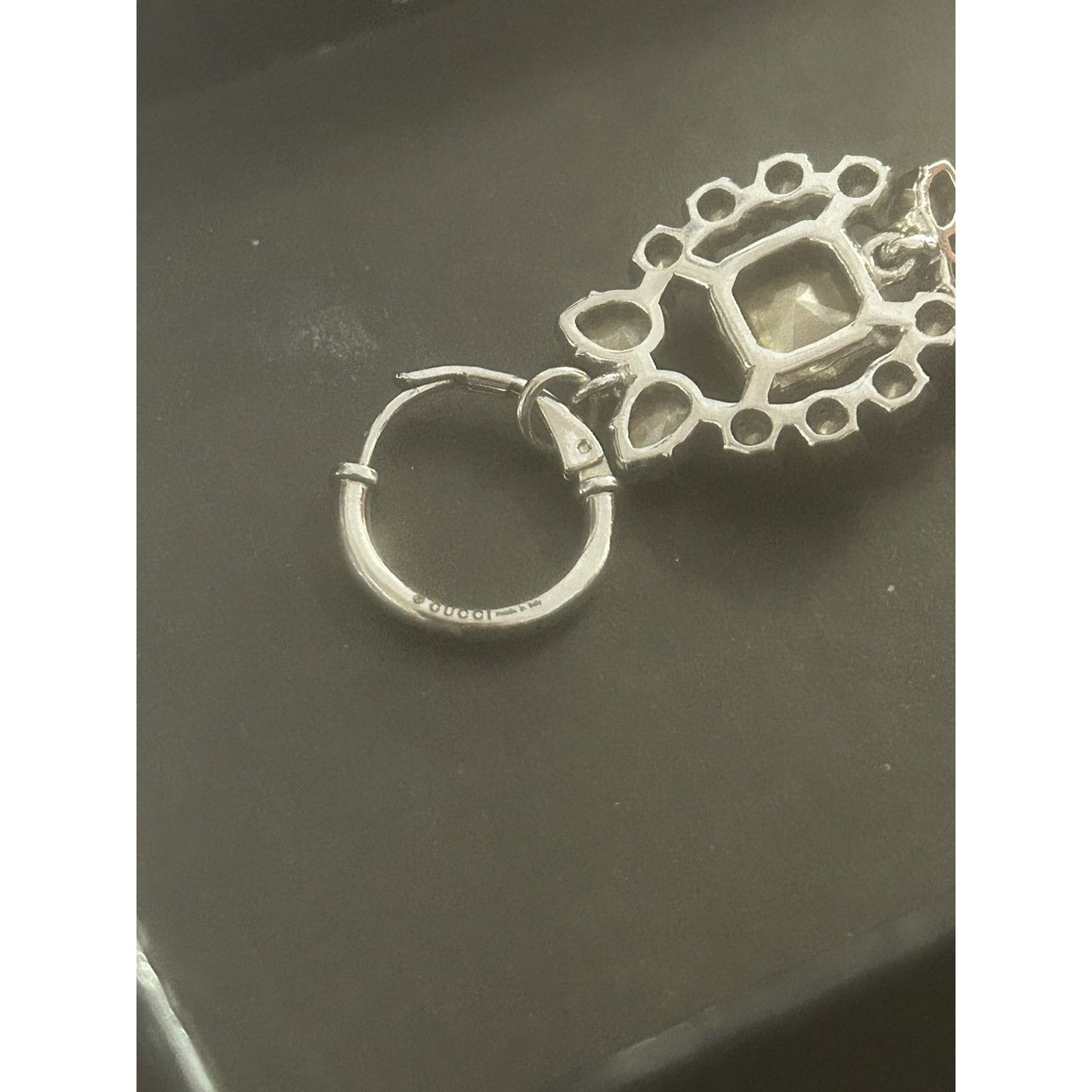 Gucci earrings silver green 925