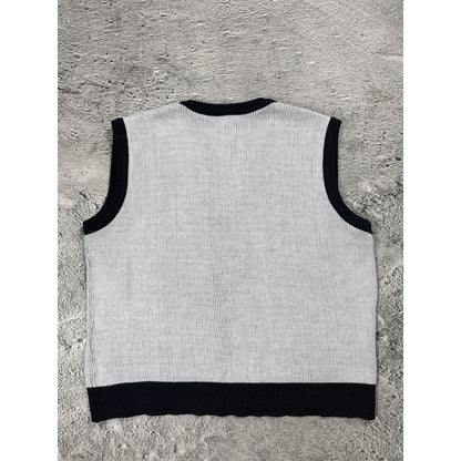 Lacoste vintage white sweater vest big logo 80s