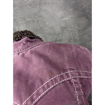 True Religion corduroy denim jacket sherpa trucker pink