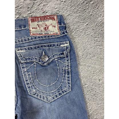 True Religion blue jeans white stitching Y2K Ricky