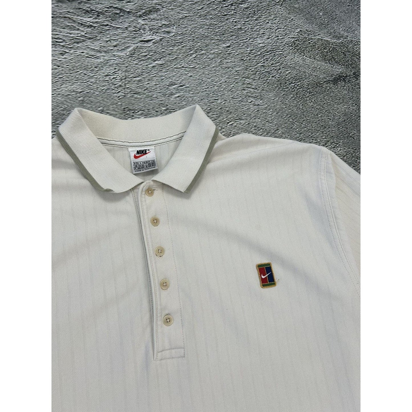 Nike court vintage beige polo t-shirt 90s