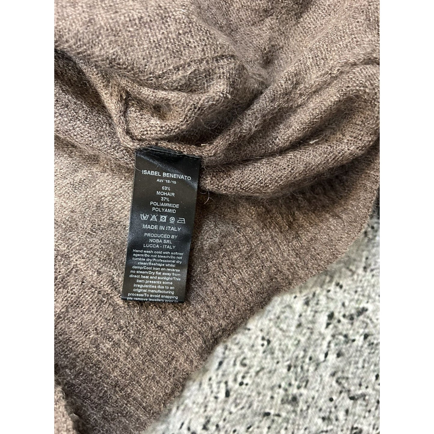 Isabel Benenato cardigan mohair brown button up sweater AW18