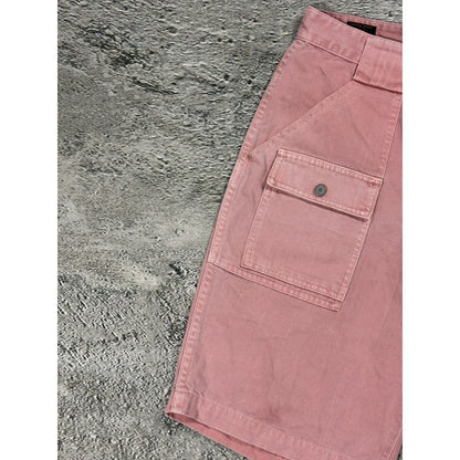 Evisu jorts pink Y2K shorts denim white seagulls cargo