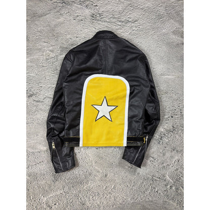 Racing Leather Jacket vintage Y2K motorcycle Michelin