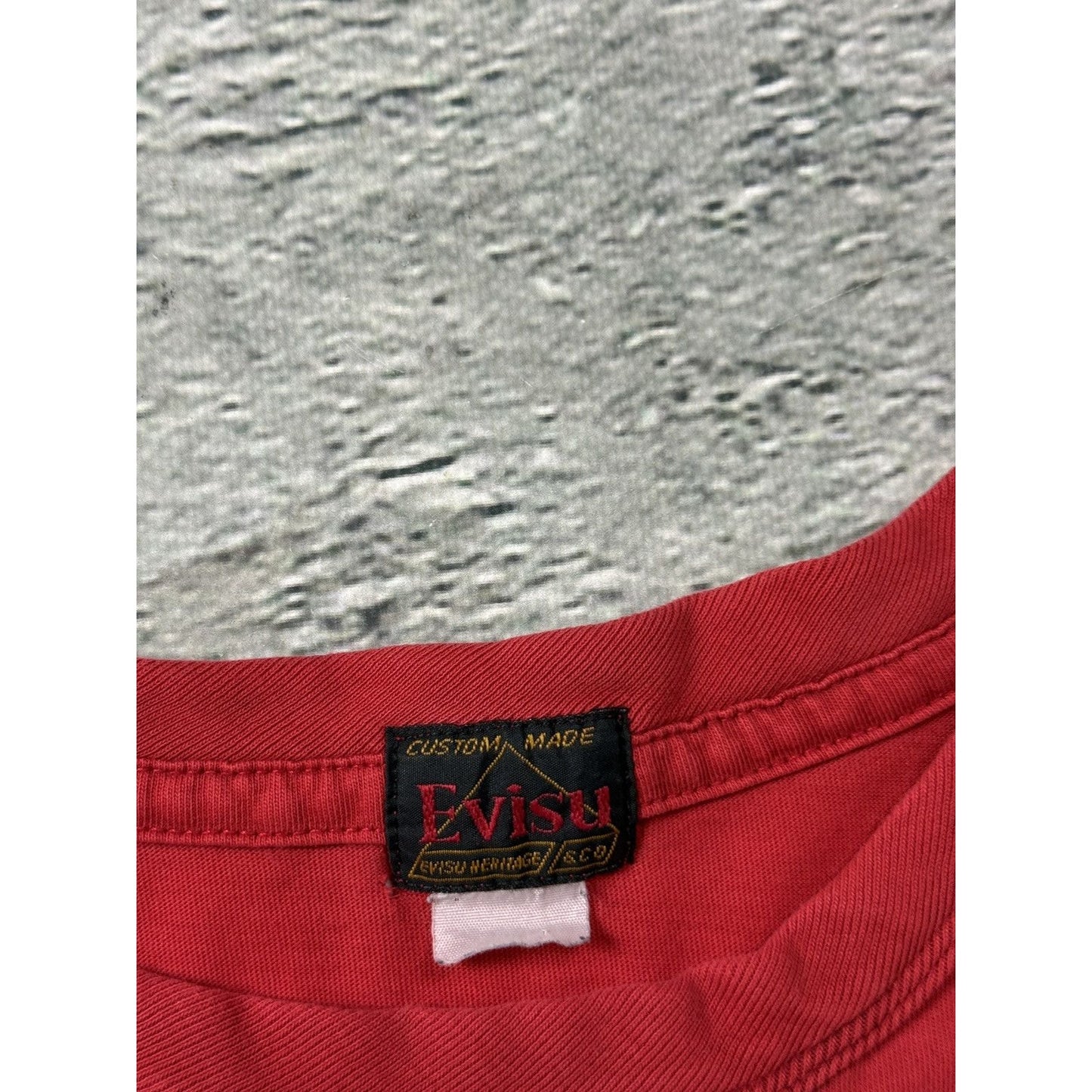 Evisu T-shirt big logo seagull brown Y2K