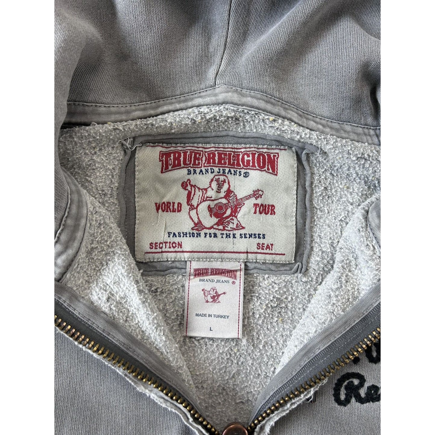 True Religion zip hoodie big logo vintage big logo Y2K