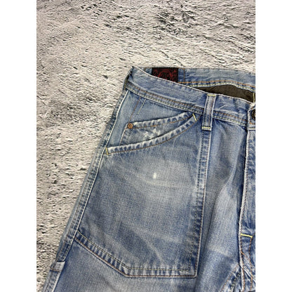 Evisu EU ED jeans vintage denim pants cargo baby blue Y2K