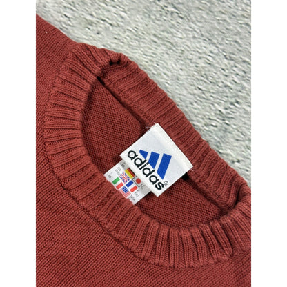 Adidas sweater red big logo 2000s knit