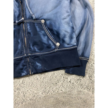 True religion washed navy zip hoodie gradient