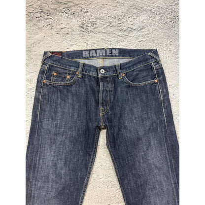 Evisu jeans daicock big logo white navy Ramen EU ED