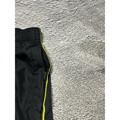 Nike nylon track pants black yellow vintage drill Y2K