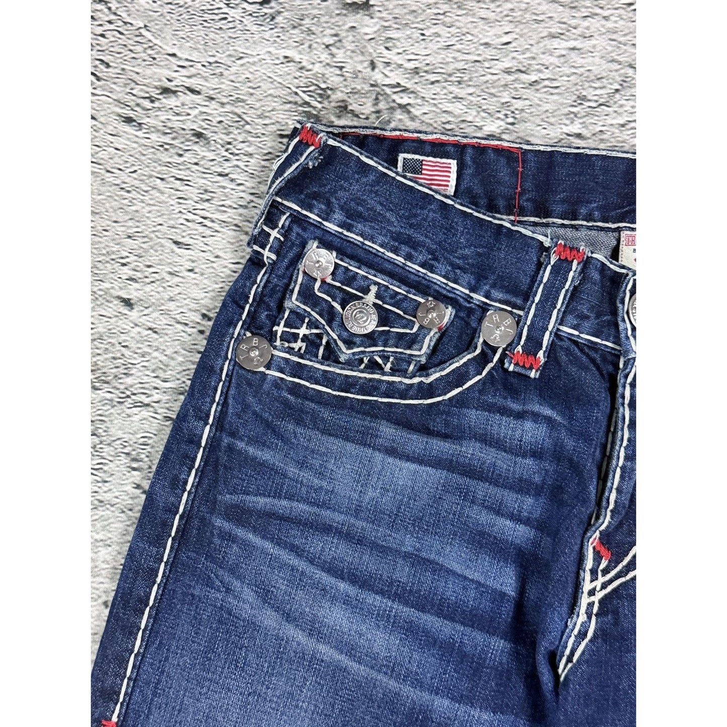 True Religion blue jeans Red Tab stitching Y2K Ricky