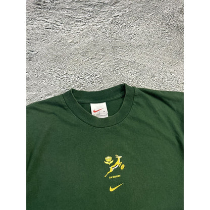 Nike vintage T-shirt 90s green central swoosh sa rugby