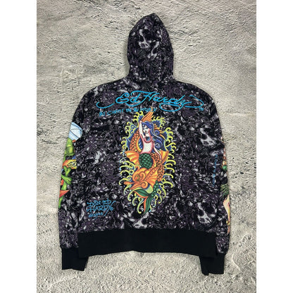 Ed Hardy zip hoodie purple vintage Y2K Christian Audigier