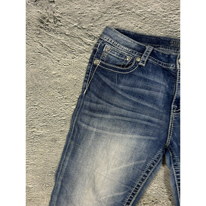 Miss Me flared bootcut white stitching denim vintage y2k
