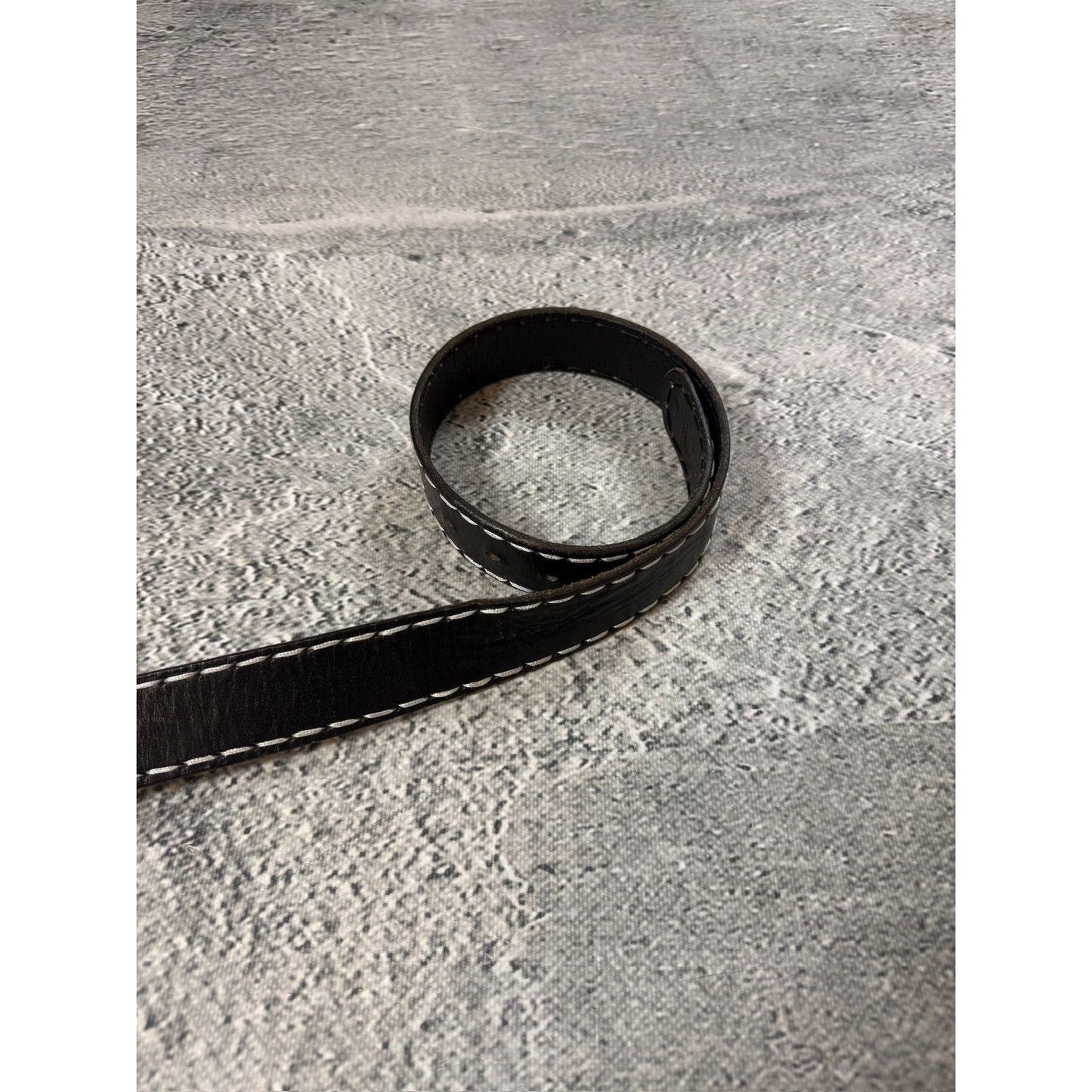 True Religion belt leather black Y2K thick stitching