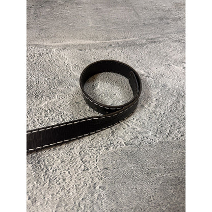 True Religion belt leather black Y2K thick stitching