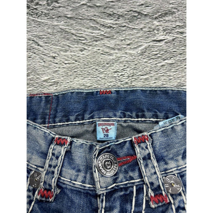 True Religion blue jeans white stitching Y2K straight flaps