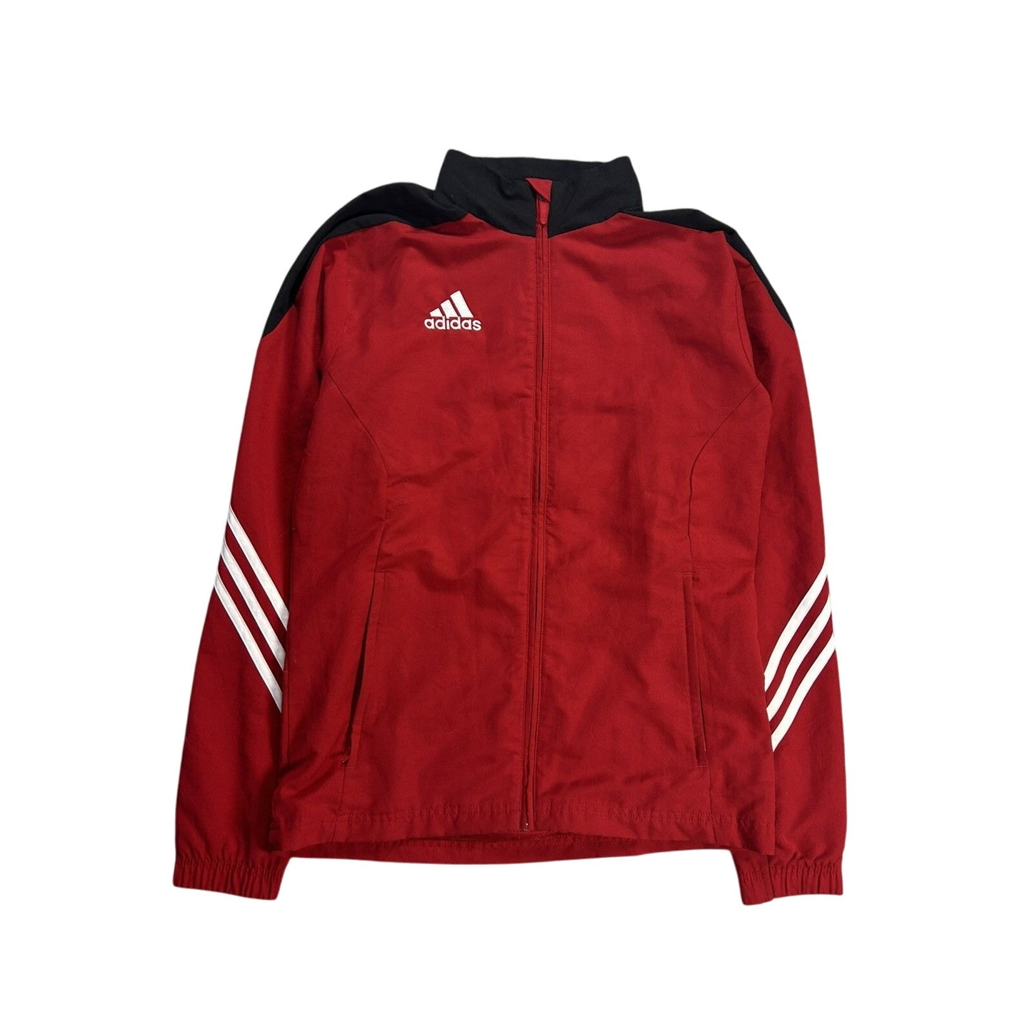 Adidas track jacket vintage red Y2K nylon zip