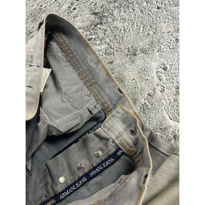 Armani jeans light grey stone washed vintage denim pants