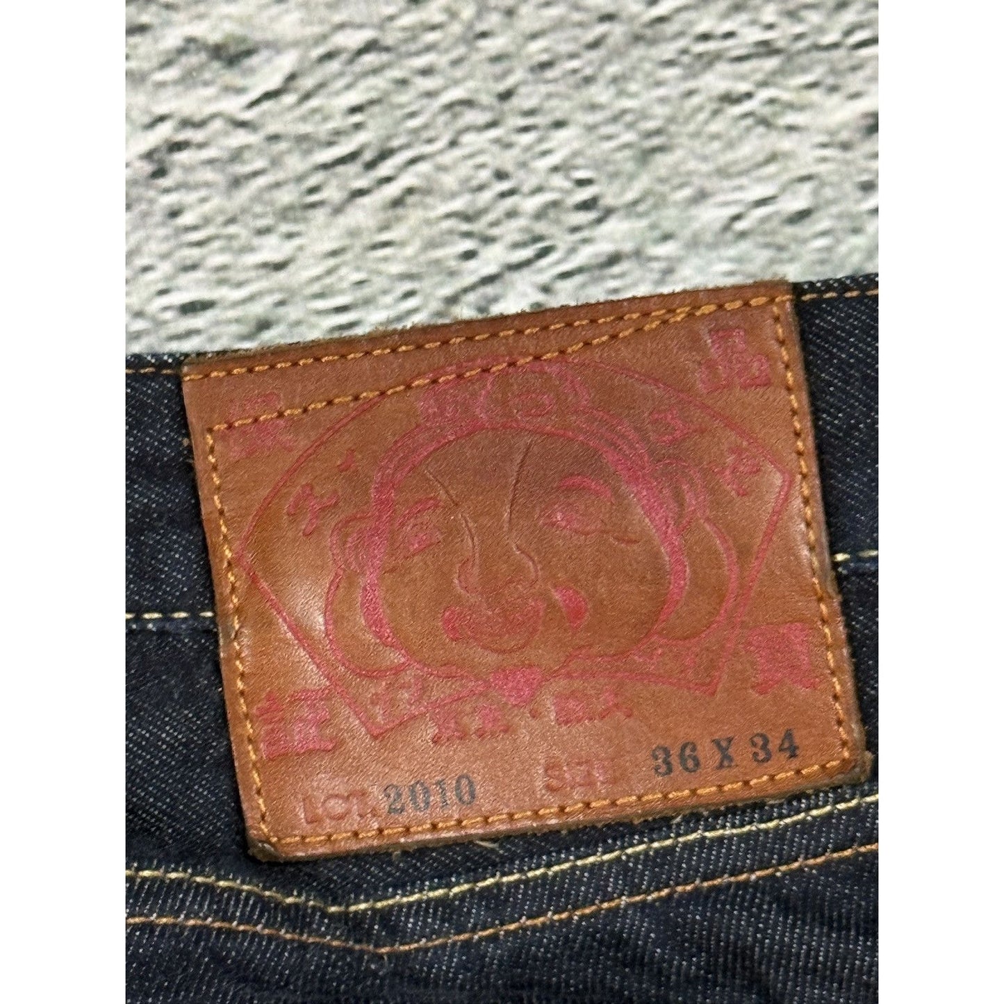 Evisu jeans daicock big logo Red selvedge raw denim Japan