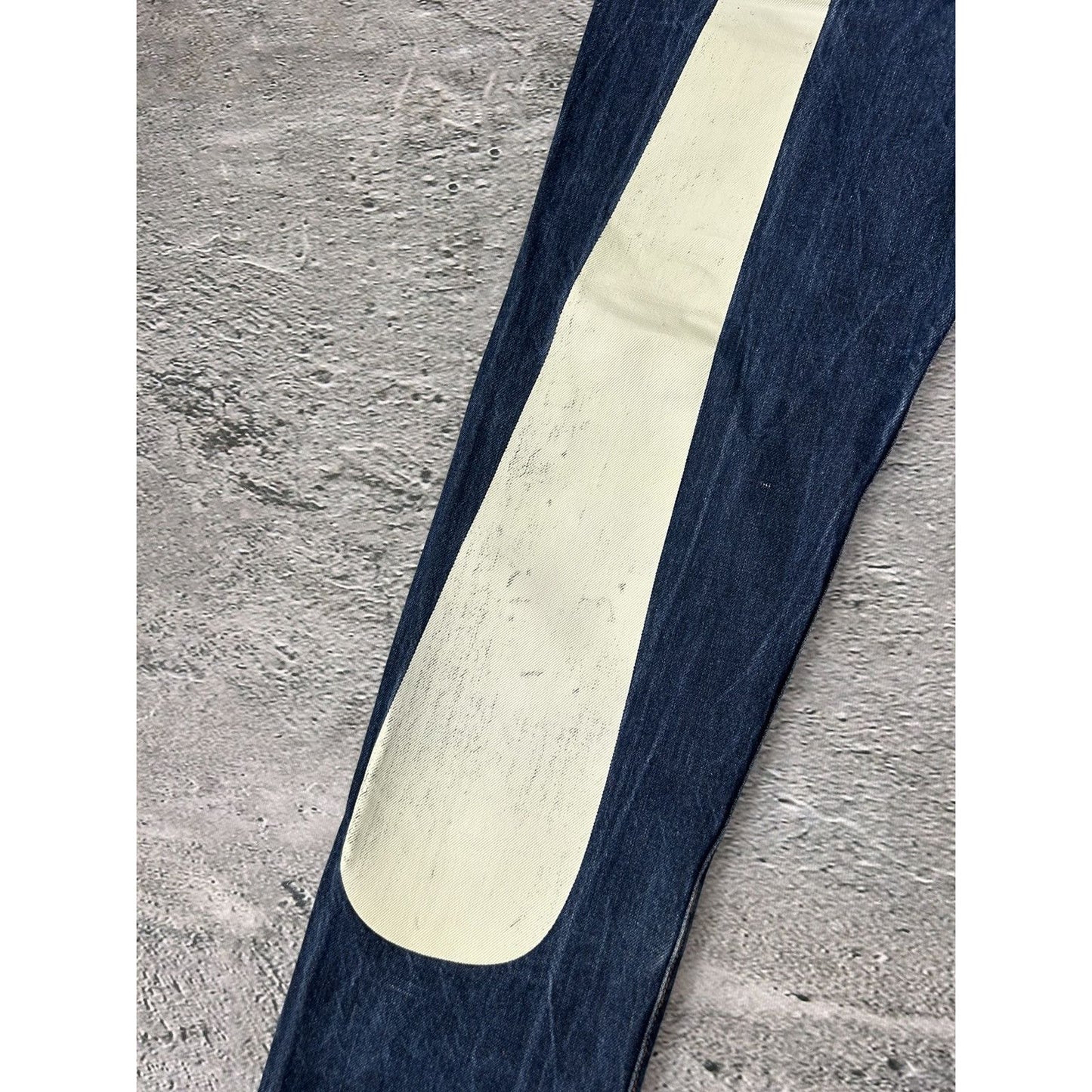 Evisu jeans daicock big logo white selvedge denim