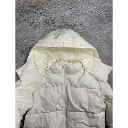 Kappa vintage down jacket hooded white side striped