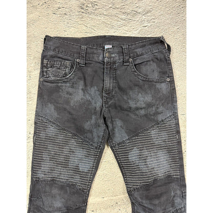 True Religion jeans biker black vintage washed