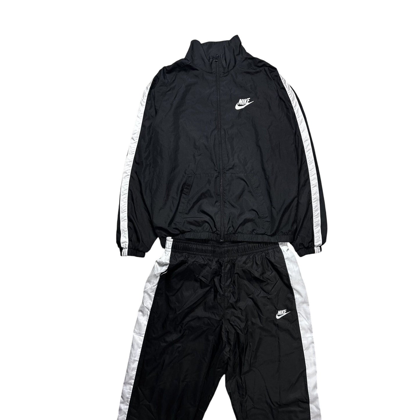 Nike vintage black track suit nylon pants jacket Y2K