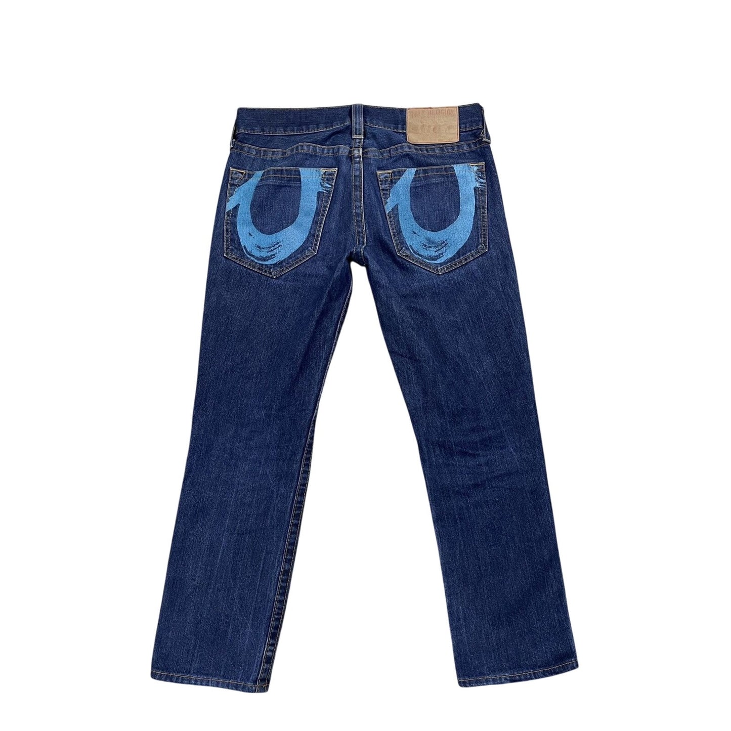 True Religion jeans vintage blue jeans big logo painted