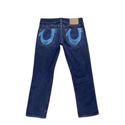 True Religion jeans vintage blue jeans big logo painted