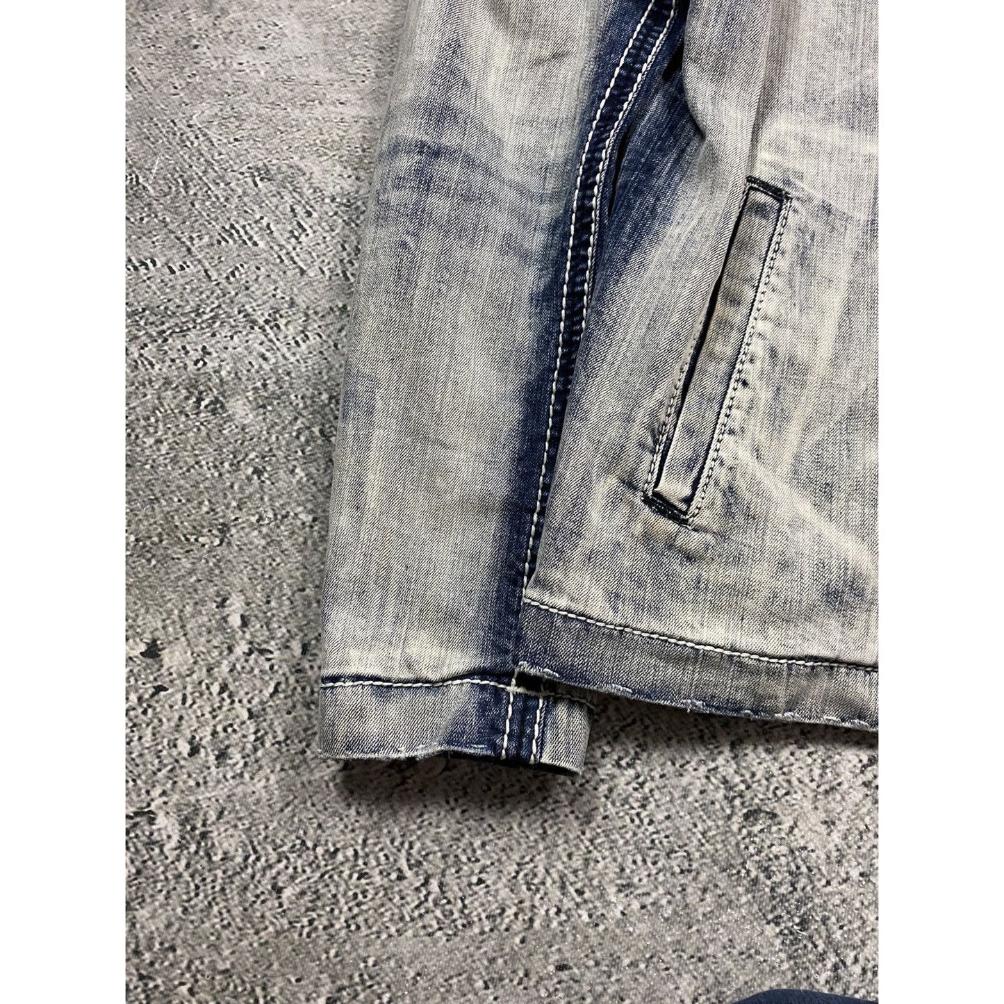Rock Revival moto biker denim jacket washed vintage