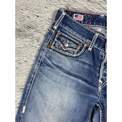 True Religion jeans Nathan Giant Y2K blue white stitching