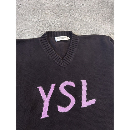 Saint Laurent Paris sweater big logo spellout jeans SLP YSL