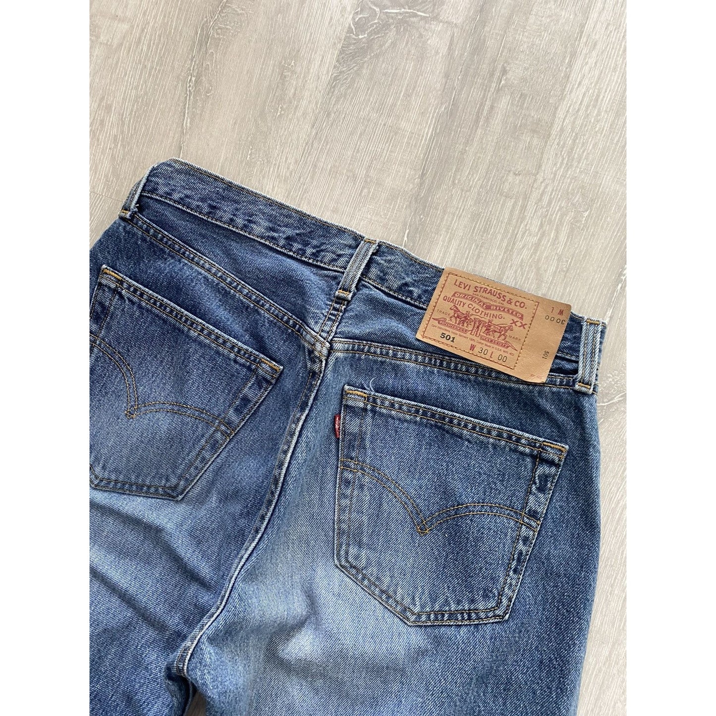 Levi’s 501 vintage denim shorts blue navy jeans jorts made in USA