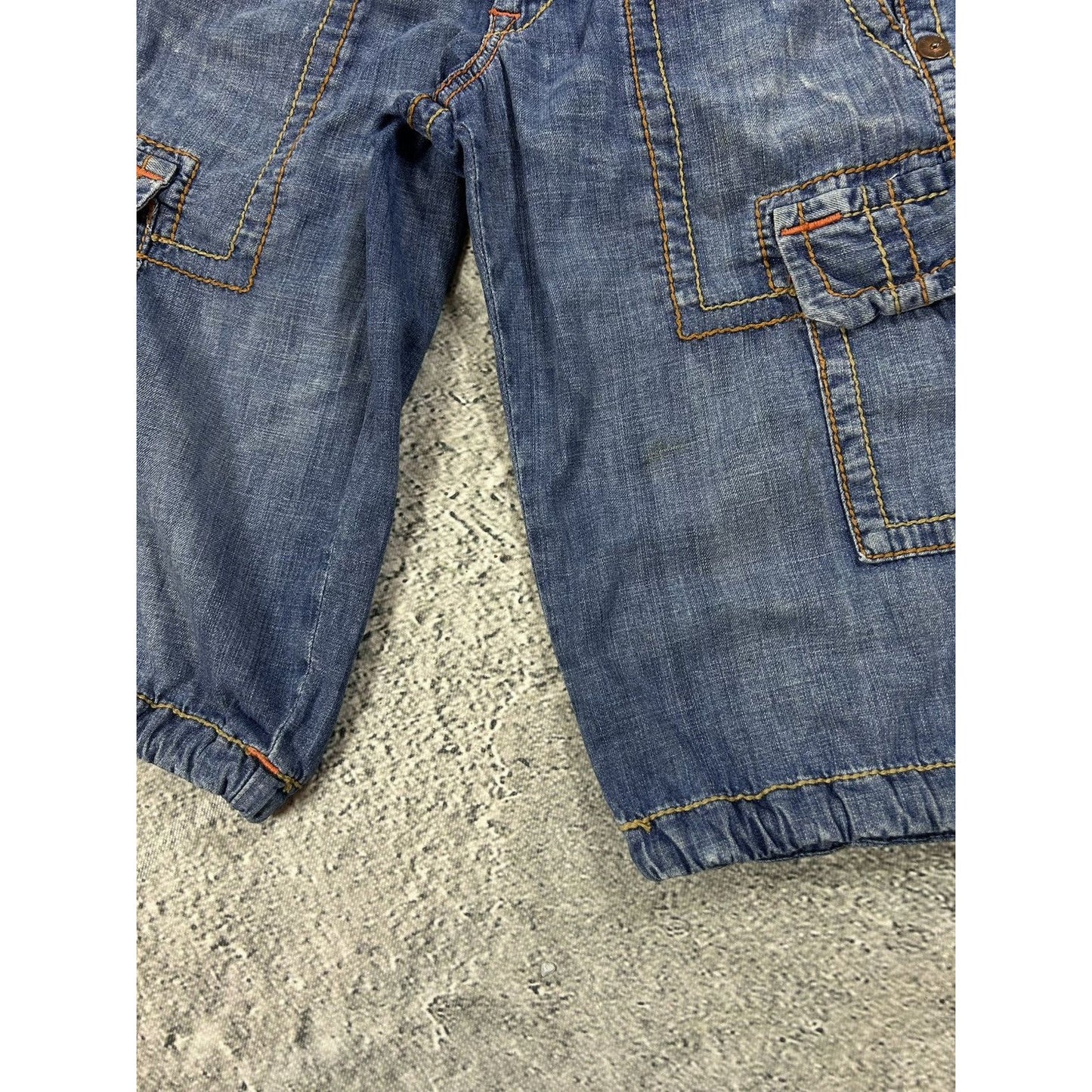 True Religion jorts vintage blue denim shorts thick stitching Y2K jeans