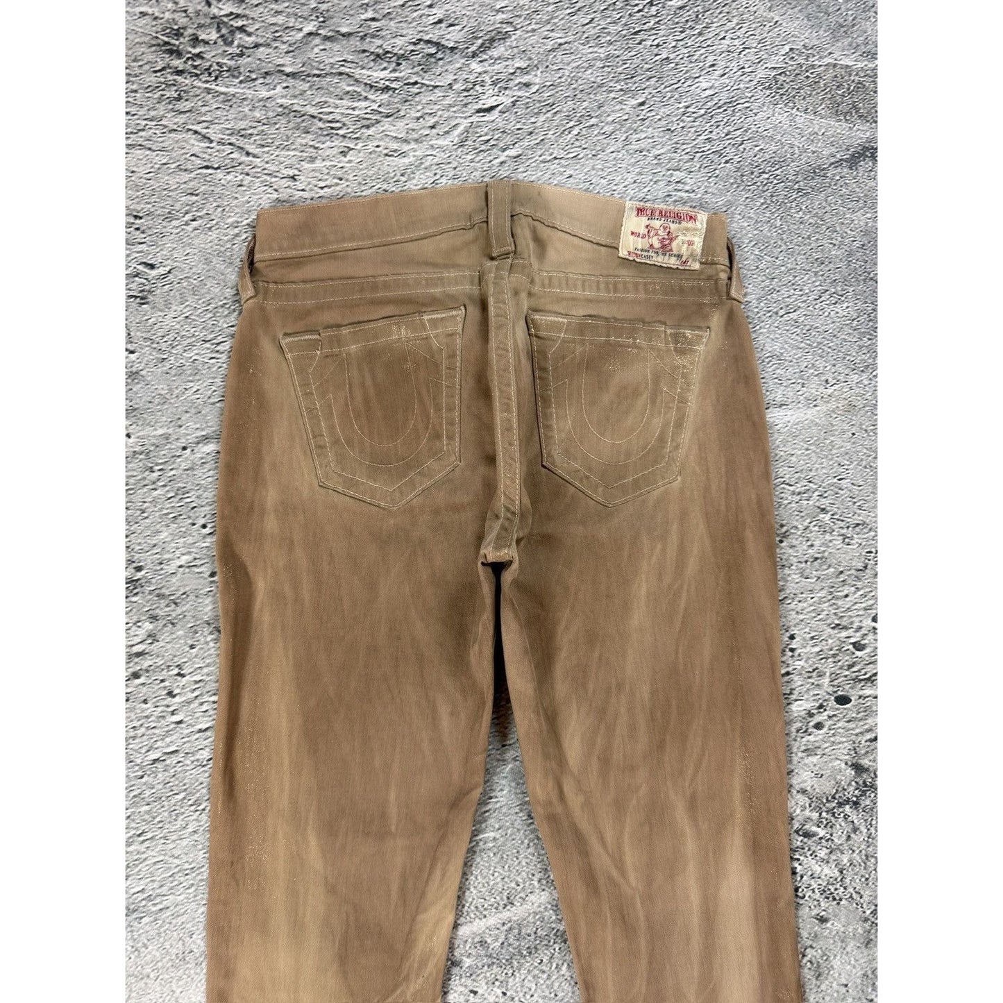 True Religion vintage gold jeans Y2K denim pants slim